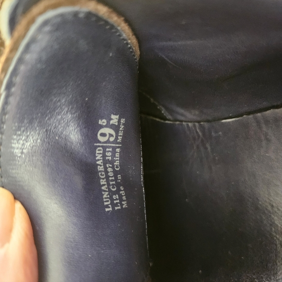 Cole Haan Men's Lunargrand Brown Suede Shoes with Orange Sole, Size 9.5 - Picture 6 of 10